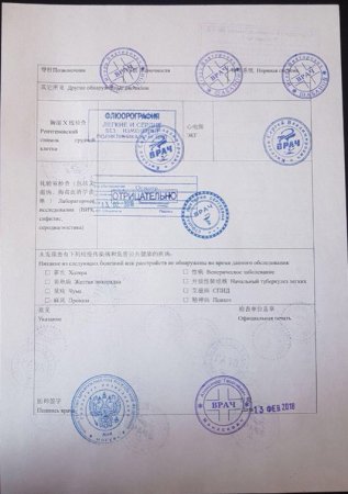 Купить справку в Китай без прохождение врачей